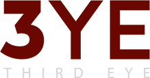 third3ye Logo, rote Schrift die "eye" mit einer "3" anstelle des ersten "E" zeigt.